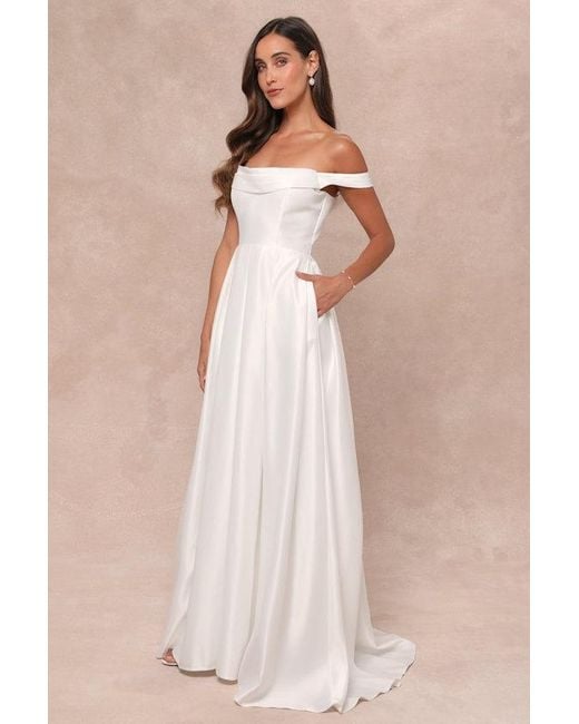 Off the shoulder dress with pockets sale