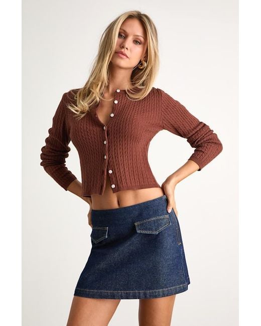 Lulus Blue Kadia Dark Wash Denim Mid-Rise Mini Skirt