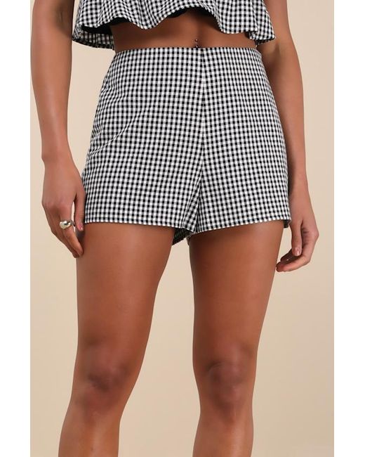 Lulus Gray Daisley And Gingham Shorts