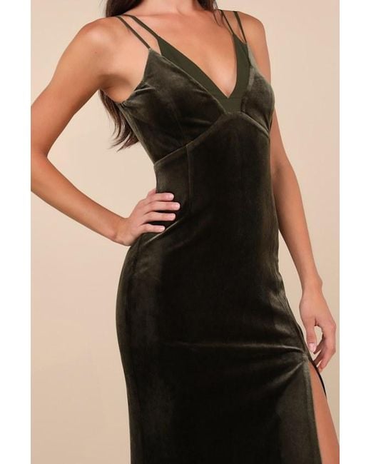 Lulus Natural Immensely Glam Velvet Backless Maxi Dress