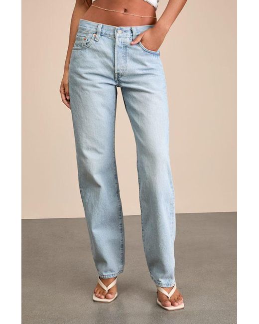 Levi's Blue 501 '90S Light Wash Mid-Rise Straight Leg Jeans