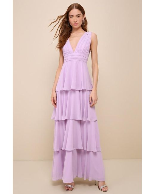 Lulus Pink Amazing Evening Tiered Maxi Dress