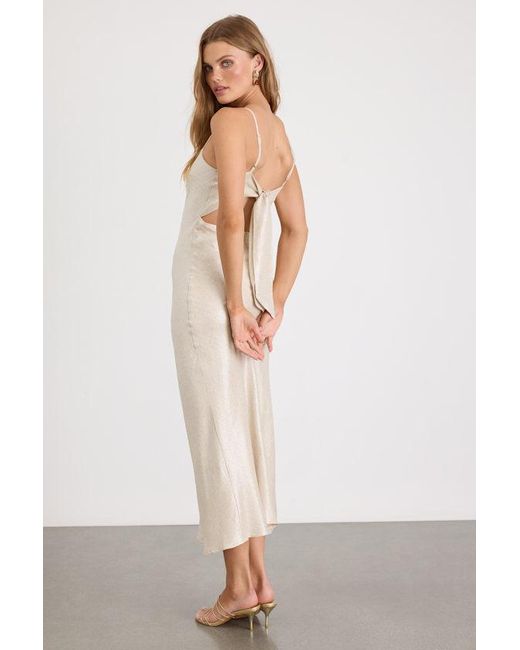 Lulus White Frana Tie-Back Slip Midi Dress