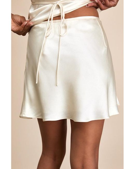 Nia Natural Nicolas Satin Wrap Mini Skirt