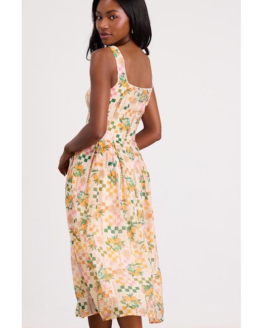 Lush Multicolor Anisa Print Sleeveless Midi Dress
