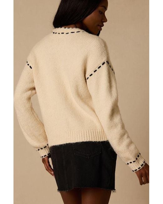 Lush Natural Landa Cream Button-Front Cardigan