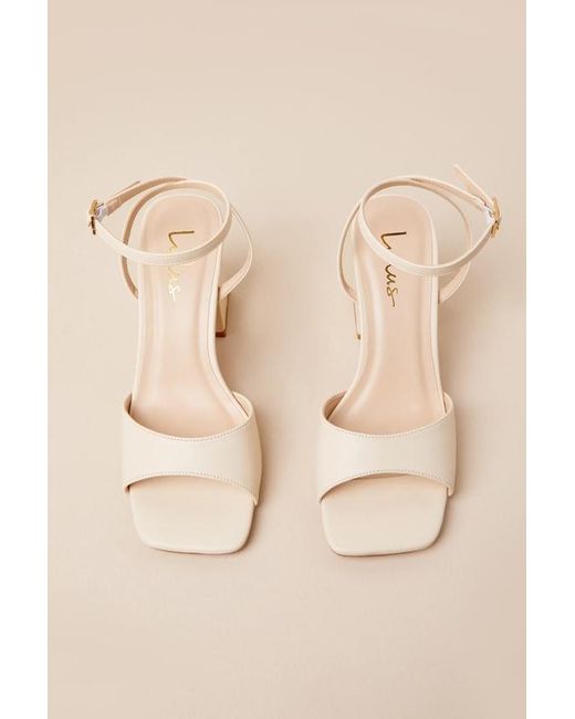 Lulus Natural Faunna Bone Ankle Strap High Heel Sandals