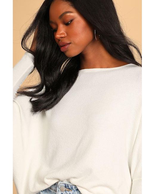 Lulus Basics Blue Verla Dolman Sleeve Sweater Top