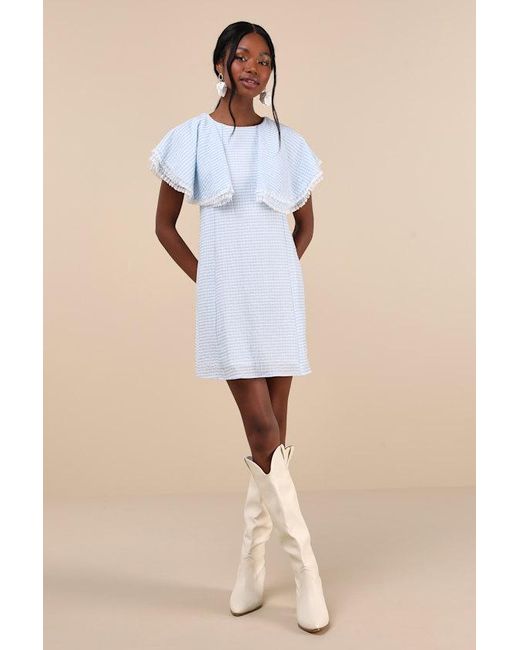 【英国発Sister Jane】Nevada gingham seersucker mini dress Sister Jane Nevada Gingham Seersucker Mini Dress Light Blue