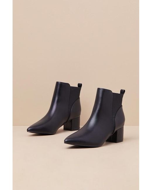 Lulus Blue Chase Pointed Toe Ankle Booties