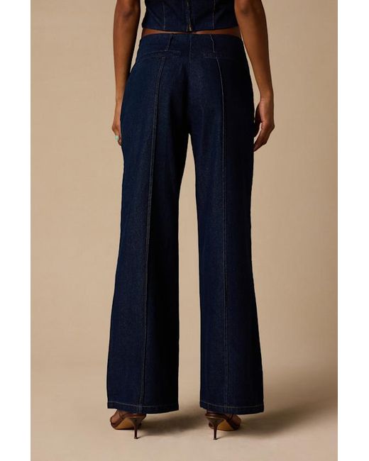 Lulus Blue Denna Dark Wash Wide-Leg Jeans