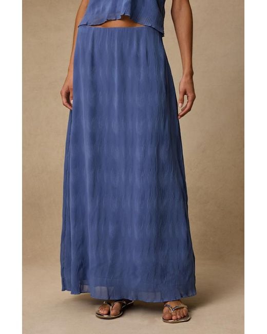 Lulus Blue Paola Textured Maxi Skirt