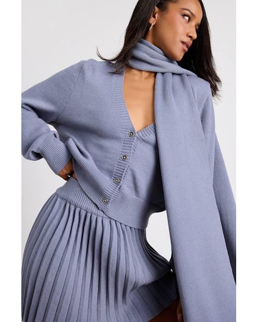 Lulus Blue Gianna Periwinkle Three Piece Sweater Dress