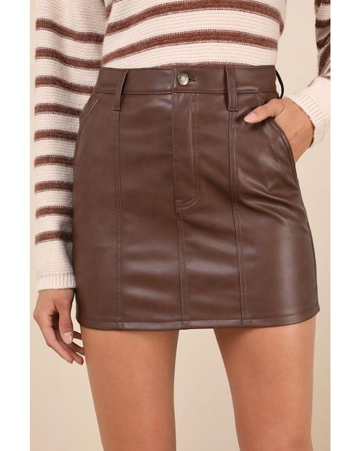 Daze Denim Pink Stash Vegan Leather High-Rise Mini Skirt