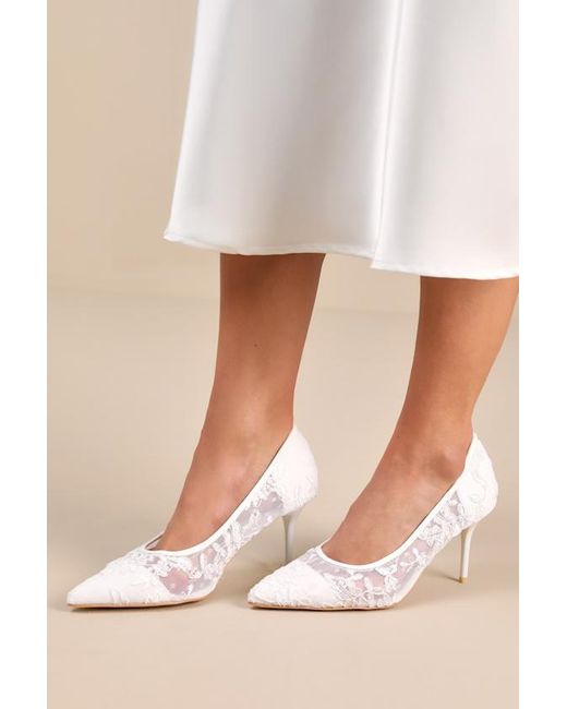 Lulus Natural Millie Rose Mesh Pointed-Toe Pumps