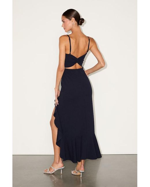 Lulus Blue Iveta Cutout Ruffled Sleeveless Midi Dress