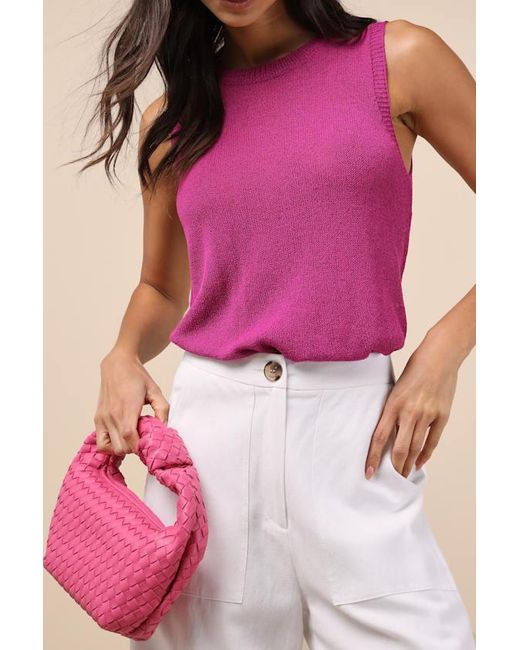 Lulus Pink Clean Aesthetic Sweater Knit Tank Top
