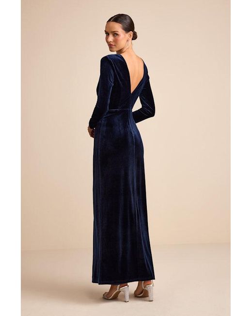 chinese dress ladies NicoBlu® Angelina Maxi Crinkle Chiffon Dress in Navy Florals main image 1