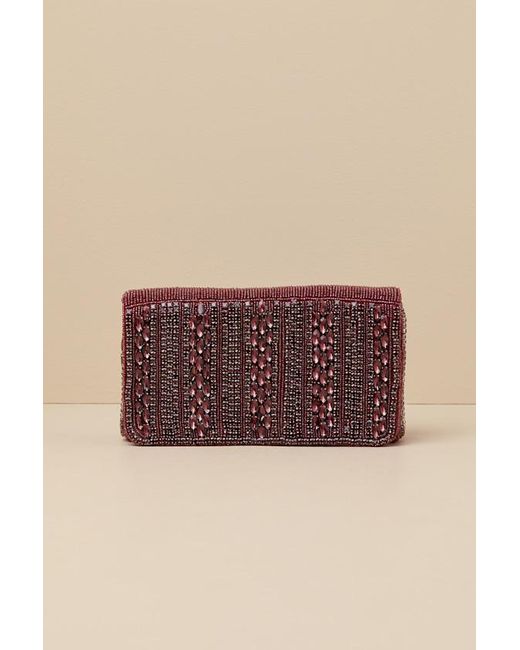 Lulus Red Lizza Rhinestone Clutch