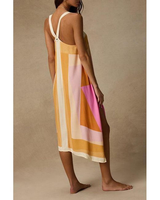 O'neill Sportswear Brown Miranda Multi Geometric Print Midi Dress