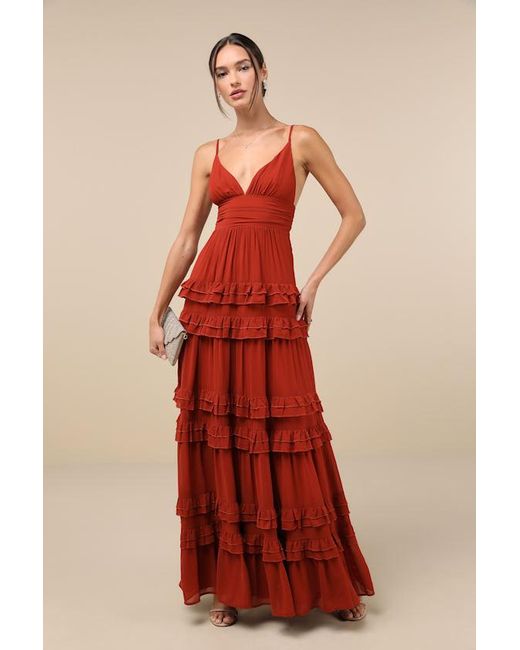 Lulus Lavish Perfection Ruffled Tiered Maxi Dress