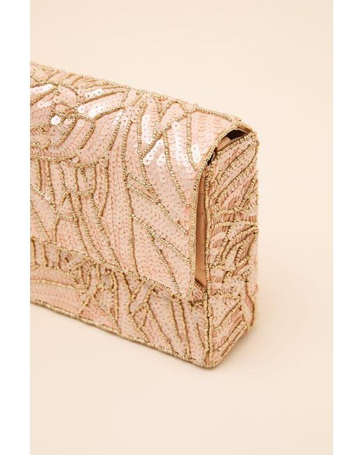 Lulus Natural Adorable Update Beaded Sequin Crossbody Bag