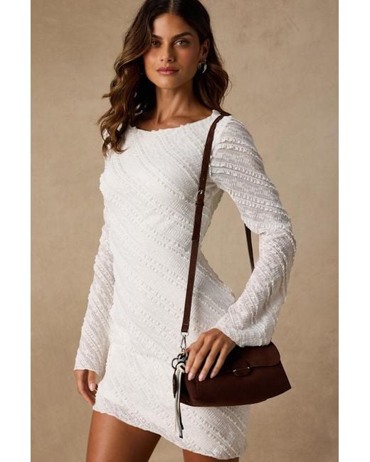 Lulus Blue Casper Dark Suede Charm Shoulder Bag