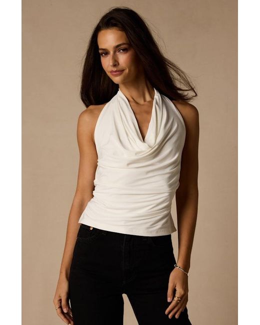 Lulus Natural Luz Cowl Neck Backless Top