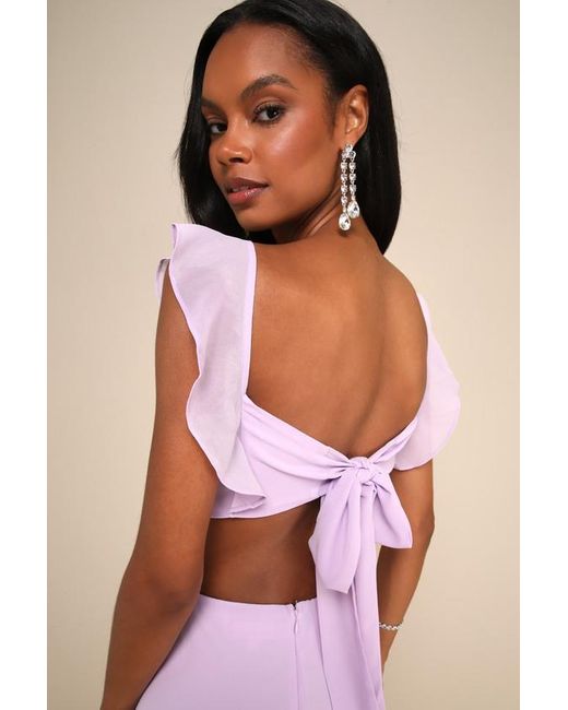 Lulus Pink Elegant Event Ruffled Tie-Back Tiered Maxi Dress