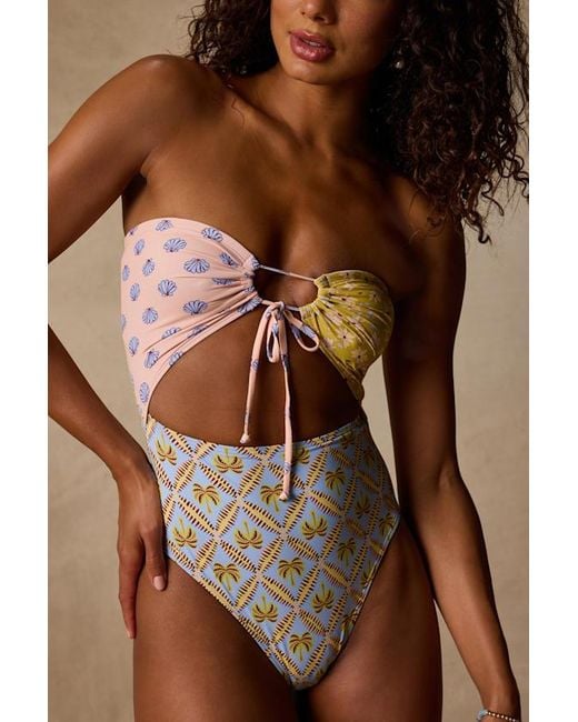 Billabong Brown Soul Stoke Andrew Multi Print One-Piece Swimsuit