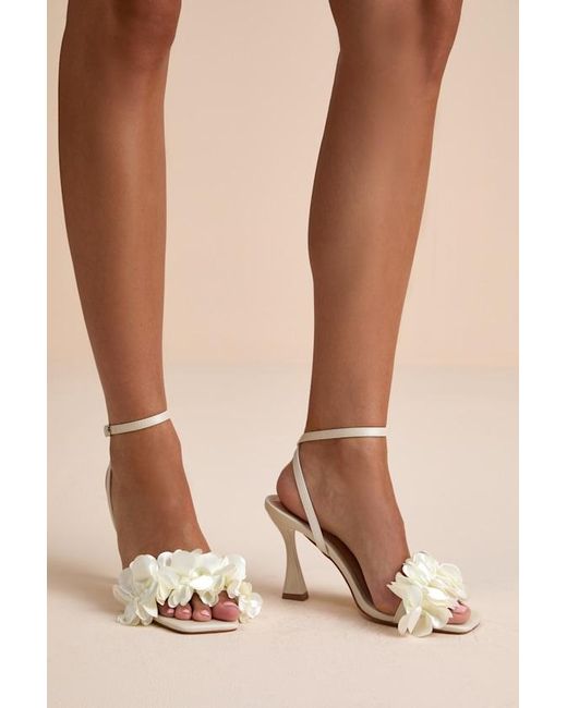 Lulus Pink Kappa Satin Ruffled Ankle Strap High Heel Sandals