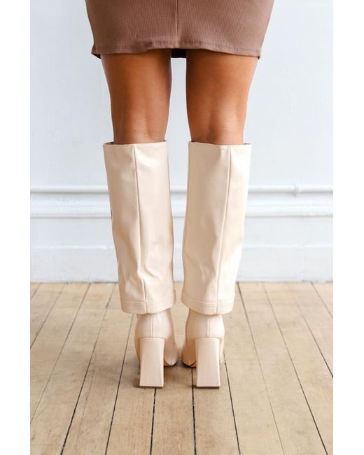 Lulus Natural Lorlia Almond Square Toe Knee High Boots