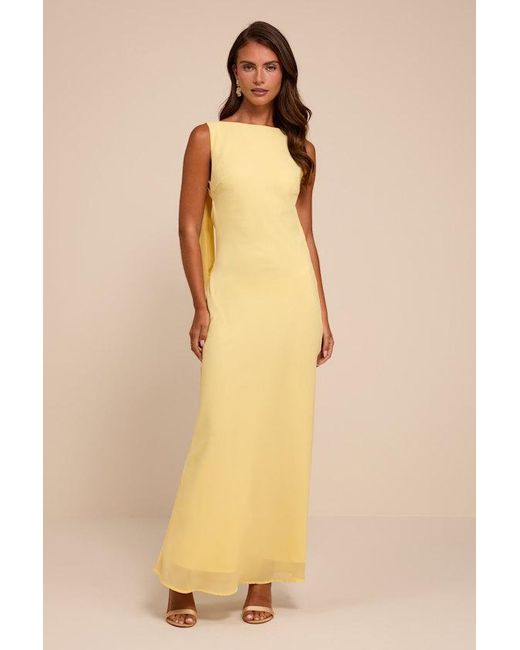 Lulus Yellow Eudora Cowl Back Maxi Dress