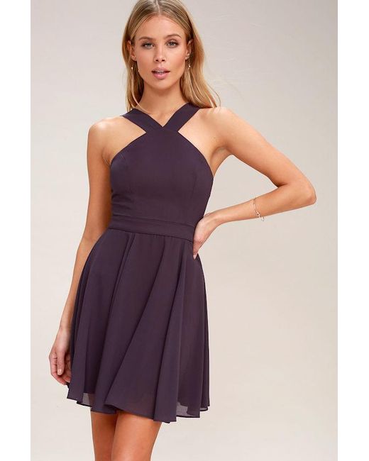 Lulus Purple Forevermore Skater Dress