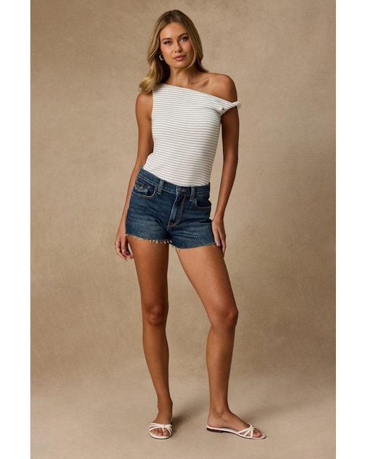 Lulus Blue Shaylee Striped Twisted Strap Top