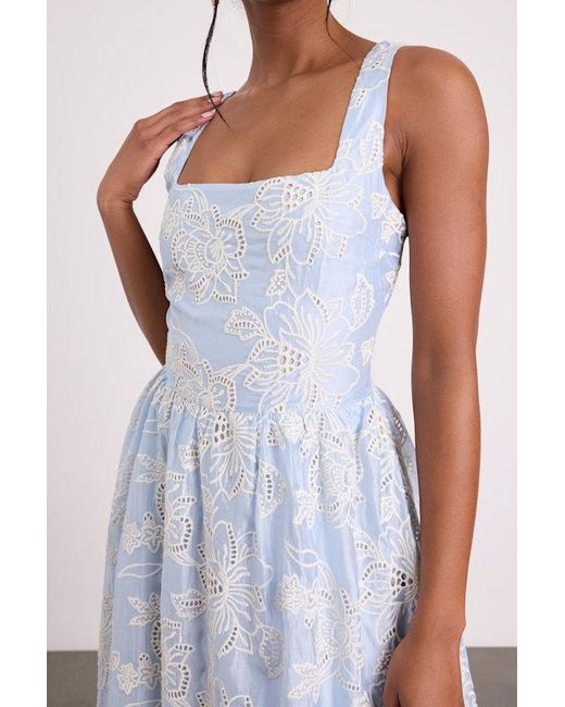 Lulus White Noble Eyelet Embroidered Midi Dress