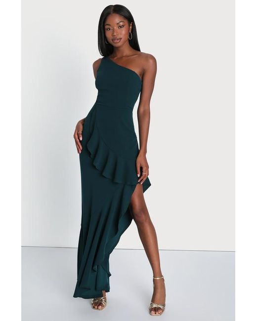 One shoulder ruffle maxi dress new arrivals