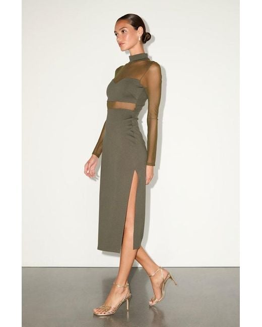 Lulus Sensational Soiree Mesh Long Sleeve Bodycon Midi Dress in Green | Lyst Lulus Sensational Soiree Mesh Long Sleeve Bodycon Midi Dress in Green | Lyst
