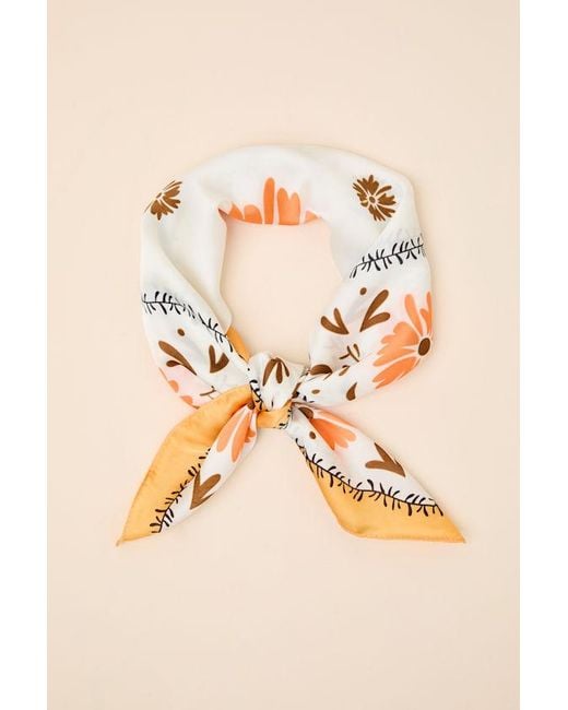Lulus Brown Blossom Floral Satin Scarf