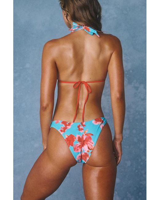 Rhythm Blue Samba Floral Halter Bikini Top