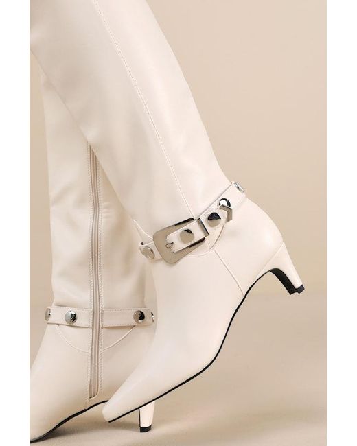 Lulus Pink Calgarie Bone Buckle Knee-High Boots