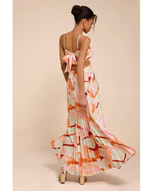 Lulus Pink Myla Multi Pleated Tie-Back Maxi Dress