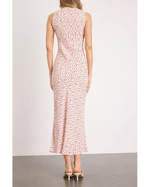 Lulus Pink Avaya Ditsy Floral Slip Midi Dress