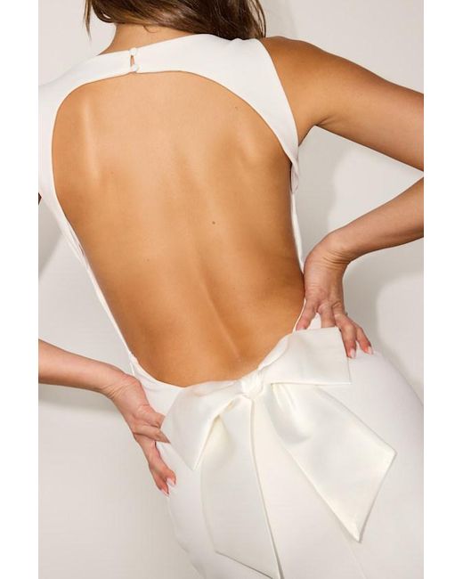Lulus White Florentina Backless Bow Mini Dress
