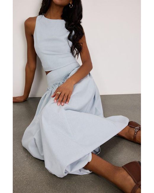 Lulus White Cindy Linen Two-Piece Maxi Dress