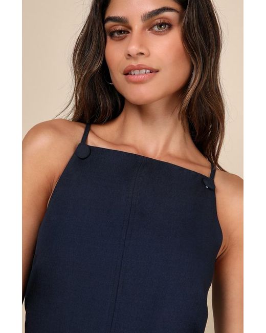 Lulus Blue Chic Ease Sleeveless Mini Dress
