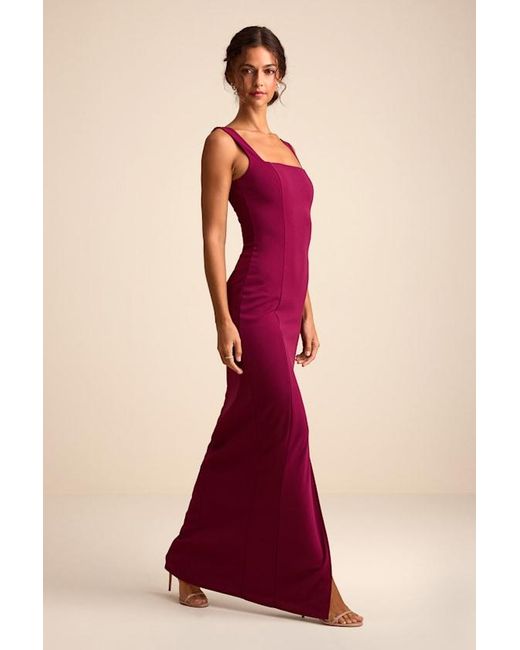Lulus Red Inspiring Allure Square Neck Column Maxi Dress