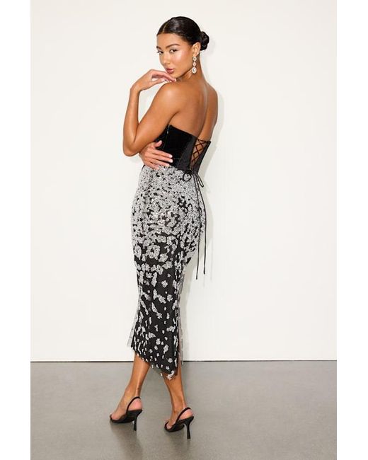 Lulus Multicolor Renessa And Velvet Sequin Strapless Midi Dress