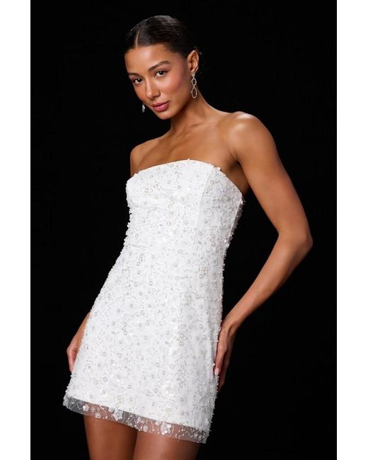 Lulus Black Grecia Sequin Strapless Mini Dress