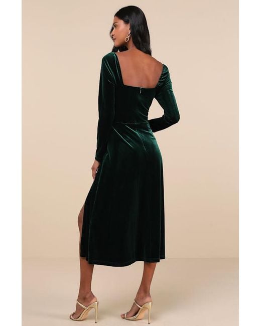 Lulus Black Precious Impression Velvet Bustier Midi Dress